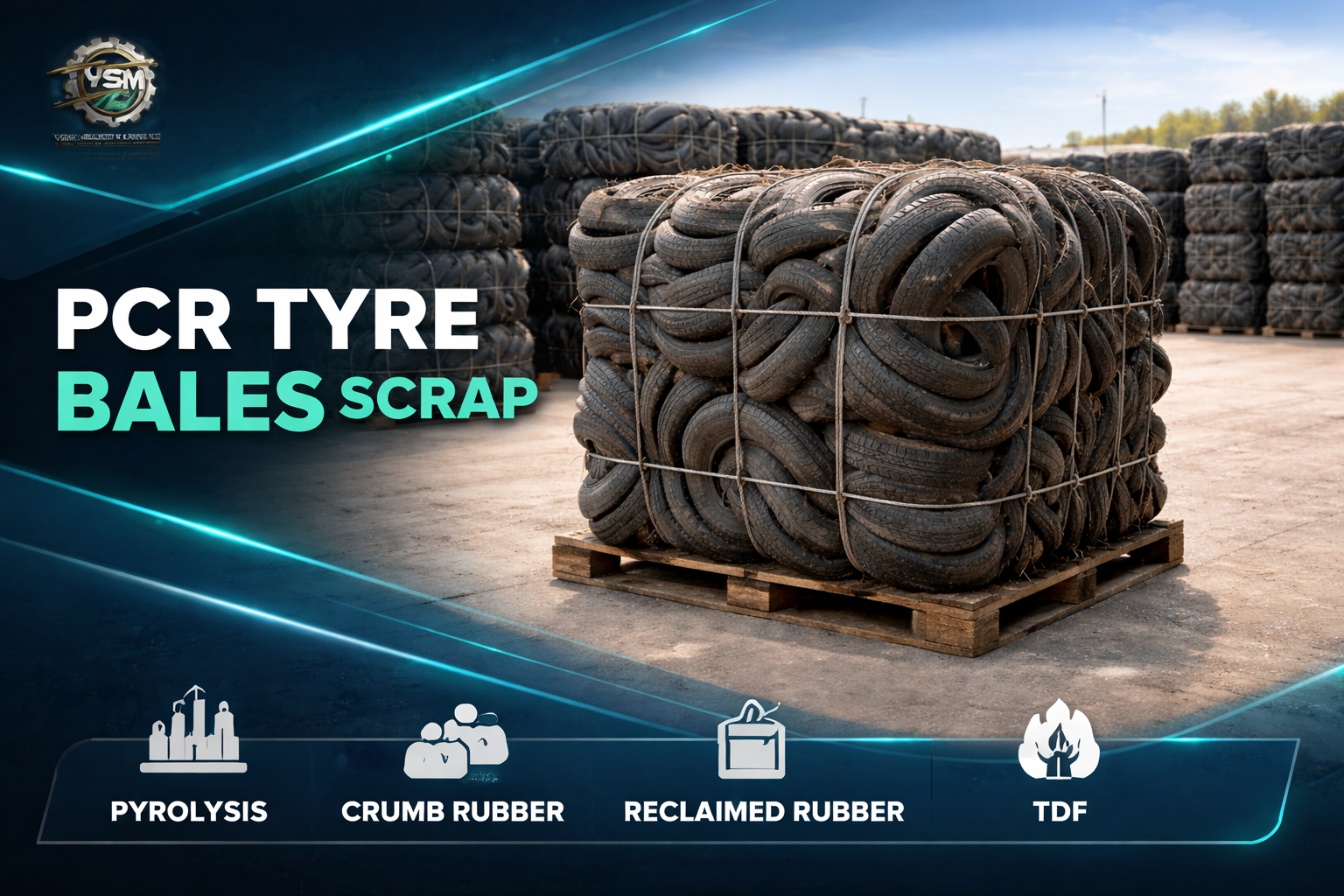 PCR Tyre Bales Scrap